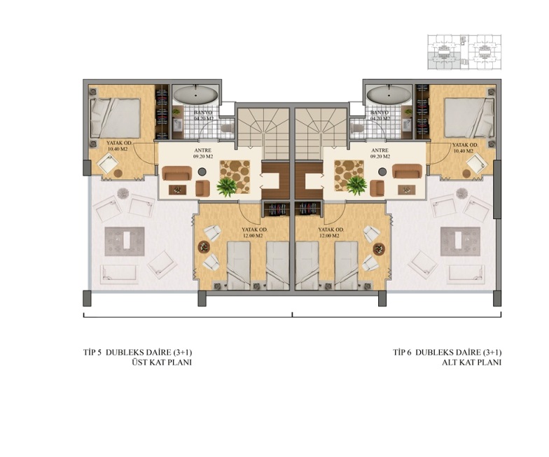 pasalar konaklari, kat planları, dubleks 3+1 üst-kat-plani-k